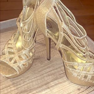Gold Sparkle Heels
